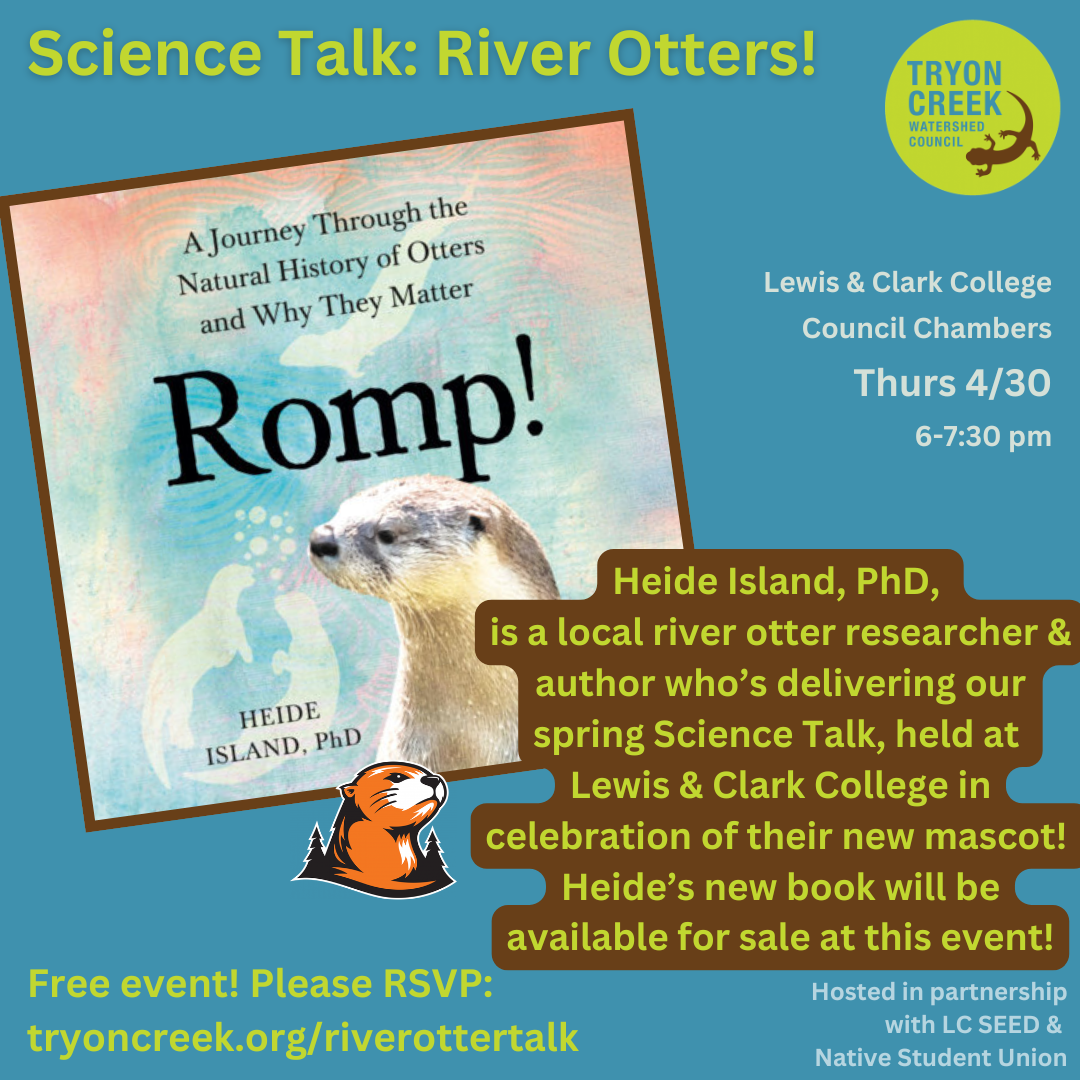 Tryon Tryon Creek Science Talk: River Otters! – Tryon Creek Watershed Council